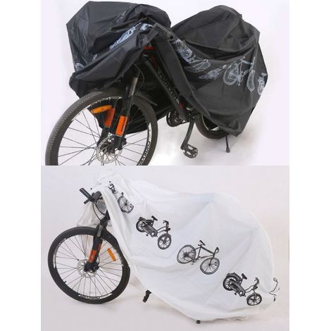 Funda impermeable de dos piezas para bicicleta: lona a prueba de polvo, resistente a los rayos UV y a la lluvia, 200100, negro + blanco. (1/5)