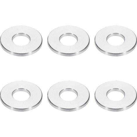 Rondelles en Aluminium M6, 6pcs Entretoise Métallique à Vis Ronde, Rondelle Plate pour Vis Tige Écrous Boulons, Bague d'Écartement en Métal 6.2mm ID x 15mm OD x 2.5mm Hauteur (1/5)