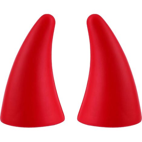 2 Stück Auto-Styling-Teufelshörner-Aufkleber Stoßstangenschutz Autodekoration-12.5X6.5CM-Red (1/3)