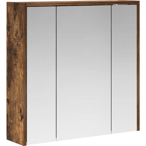 Maison Exclusive - Badezimmerspiegelschrank Geräucherte Eiche 63,