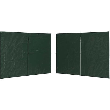 vidaXL Paredes de carpa para fiestas con cremallera 2 uds PE verde (1/2)