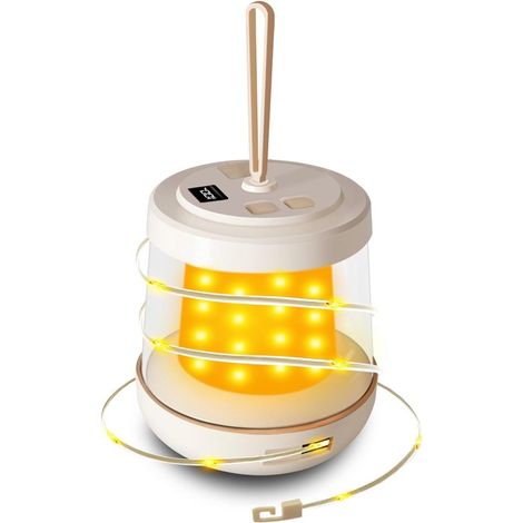 LED-Lichterkette für Camping einziehbar IP67 wasserdicht tragbar USB-C-wiederaufladbar 10 m für Outdoor-Aktivitäten wie Camping Balkondekoration