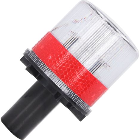 Feu clignotant LED solaire avec coque PC réfléchissante, étanche, interrupteur, balise de signalisation et sécurité (1/5)