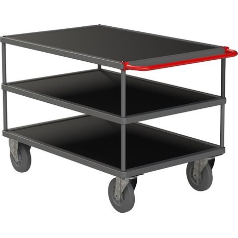 PROVOST - Desserte d'atelier ergonomique 3 plateaux tôlés avec caoutchouc antidérapant