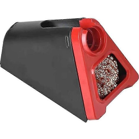 Support pour fer à souder électrique avec bille de cuivre pour le nettoyage et le soudage, haute température, sécurité optimale, rouge jn (1/5)