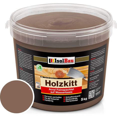 Holzkitt Spachtelmasse Holzspachtelmasse Außen Innen 5 kg Wenge ( Nr. 22 ) (1/5)