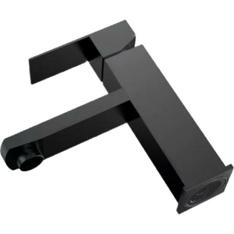 Ahlsen Grifo Mezclador para Lavabo, Grifo Mezclador para Lavabo Elegante, Grifo Mezclador para Baño con Agua Fría y Caliente, Grifo para Lavabo para Baño Negro (1/4)