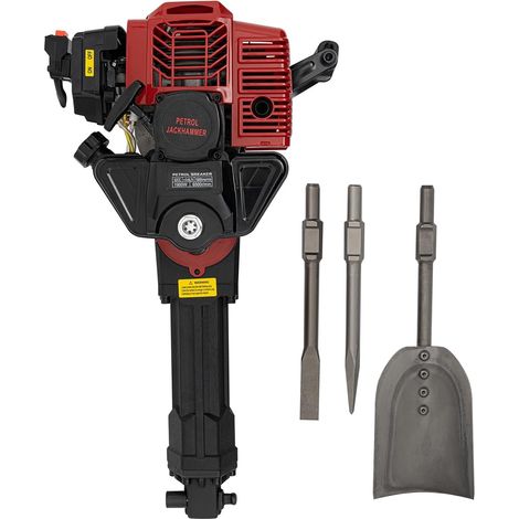Petrol Tree Digger, 52CC 2-Stroke Gas Powered Concrete Breaker Demolition Hammer Garden Tree Excavator, Portable Handheld Trencher Digger Machine Post Hole Digger for Garden and Farm
