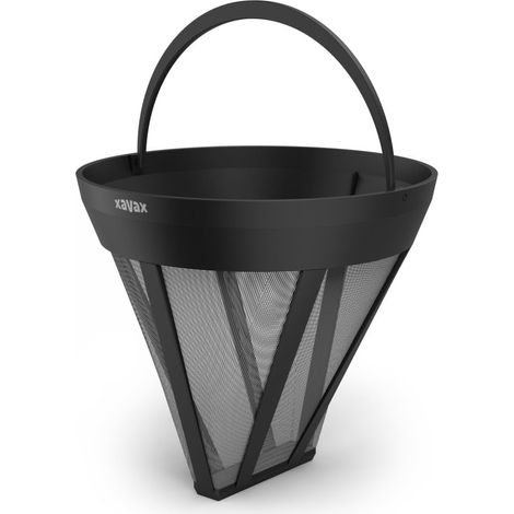 Xavax Filtro da caffè permanente misura 4 (filtro permanente caffè misura 4 per macchina da caffè, filtro da caffè riutilizzabile 120 mesh, sostituisce sacchetti filtro in carta, manici, lavabili in (1/4)