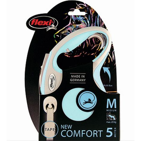 Guinzaglio per Cani Flexi New Comfort M Azzurro (5 m)
