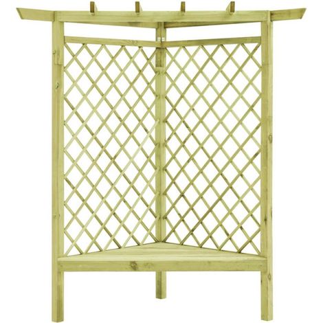 Pergolato ad Angolo e Sedile 130x130x197 cm in Pino Impregnato vidaXL 578980