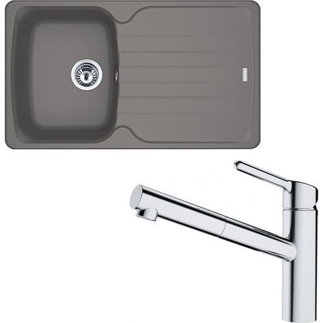 Pack évier Antea Fragranit stone 860 x 500 x 210 mm + mitigeur Orbit douchette - Franke (1/5)