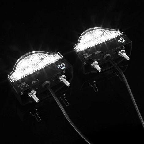 2 x Éclairage Plaque Immatriculation LED 12V 24V Feux Arrière de Plaque d’Immatriculation pour Remorque Voiture Lumière Blanche Froide Étanche (1/5)