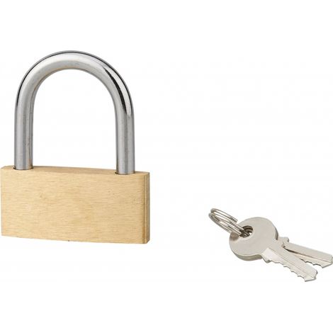 Cadenas BASIC à clé, base 50 mm, anse acier, 2 clés - SERRUPRIX