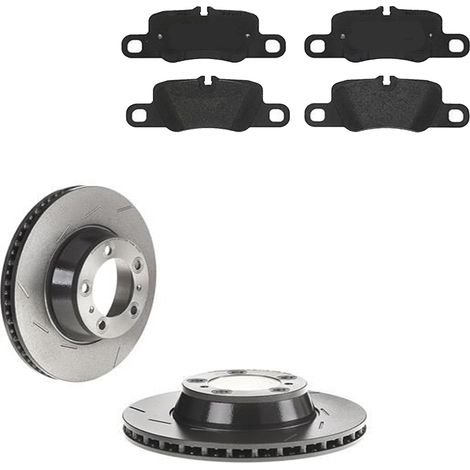 KIT FRENI POSTERIORI compatibile con PORSCHE PANAMERA (970) - DISCHI + PASTIGLIE OEM: P 65 020 / 18124 , 18125 , 18305 , 18306 /SOSTITUZIONE DIRETTA/BASSA POLVERE/SILENZIOSO (1/5)