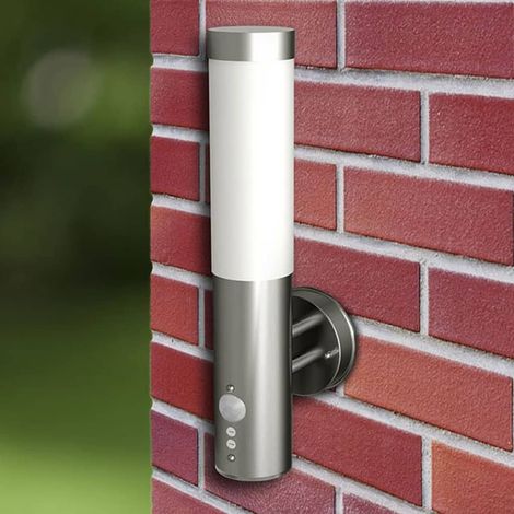 Außenwandleuchten 2 Stk mit Bewegungsmelder Edelstahl
