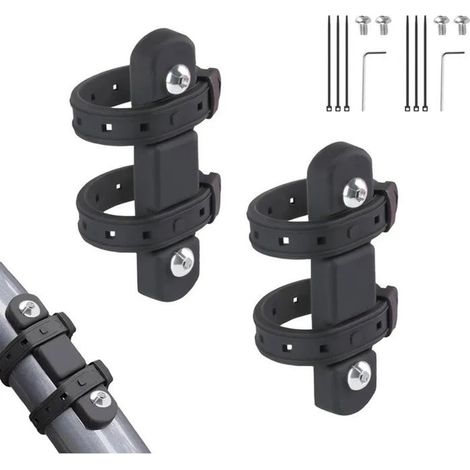 HOXILEELEOSupport Porte-Bidon Vélo Sans Vis, Montage Par Serre-Câbles, Base Antidérapante Réglable Universelle, VTT Route (1/5)