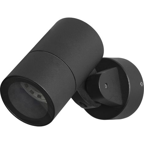 Eleve Foco Proyector de Techo y Pared para Exterior con Protección IP65. Aplique de Pared o Foco de Techo Orientable para Terrazas y Porches GU10 8W. Color Negro.