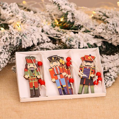 Pendentif Casse-Noisette Arbre de Noël en Bois de Noyer, Décoration Murale pour Cheminée Fenêtre Fête de Noël (1/5)