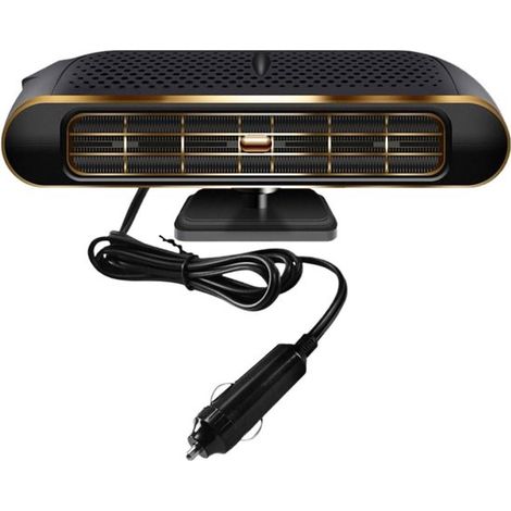 Calefactor para coche - Ventilador - Desempañador de ventanas - Giratorio 360 grados - 18 x 10 x 8 cm - Negro