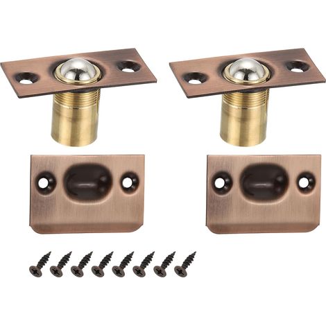 lot de 2 Verrou à bille de placard en acier inoxydable ton cuivre (1/5)