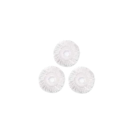 Set di 3 testine di ricambio per sistemi di pulizia rotanti a 360° Hurrica, Mopnad, Cassabel e altri, ricariche in microfibra per mocio rotante (3 pezzi, bianco) - Crezuo
