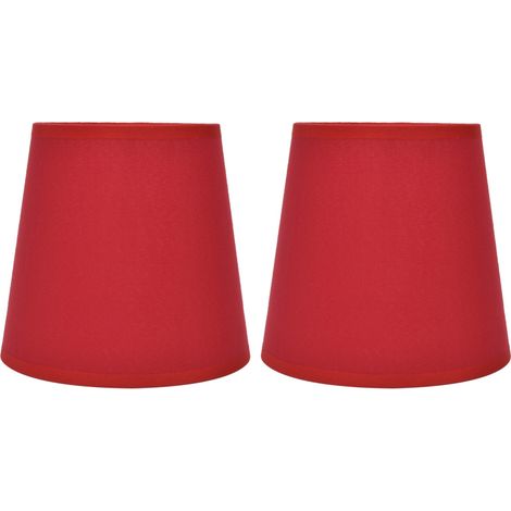 Stück Lampenschirme im europäischen Stil aus Stoff für E14-Fassung, passend für Kronleuchter, Tischlampen und Stehlampen (PX16, Rot)