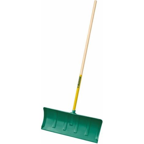 Poussoir polymère vert manche bois certifié PEFC 100% avec poignée plastique (1/4)