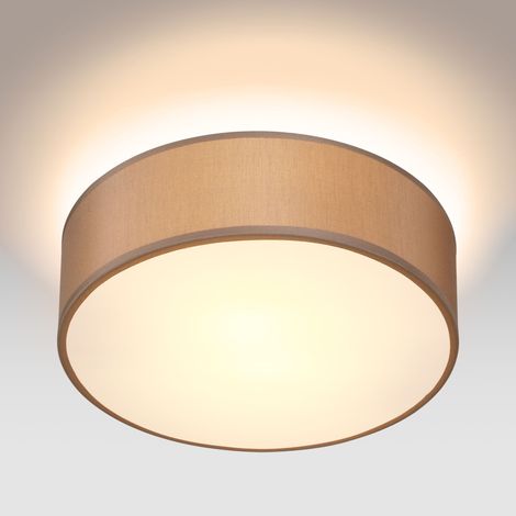 Monzana Deckenlampe Stoff 30 cm Rund 1 flammig E27 Deckenleuchte Stoffdeckenleuchte Stoffdeckenlampe Schlafzimmer Wohnzimmer Grau Schwarz Taupe Weiß taupe (1/5)