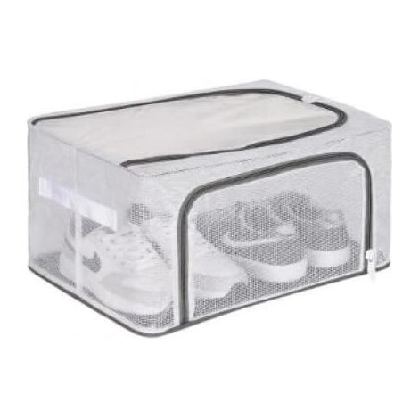 Sacs de Rangement Chaussures avec Poignee et Fenêtre Transparente, Boite Rangement Sous Lit Pliable pour Chaussures, Organisateur Range Chaussure Pliables, Rangement Sous Lit Gain de Place (1/5)