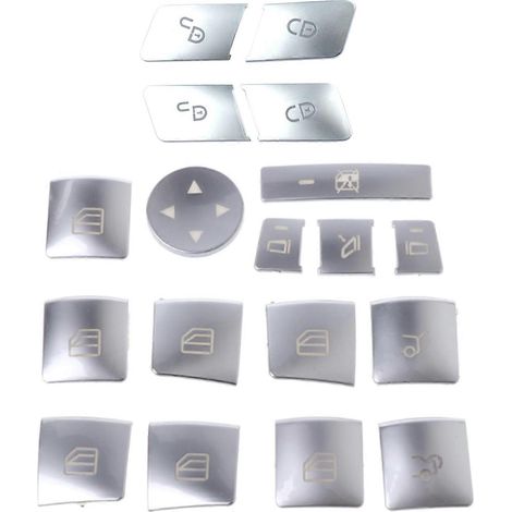 18 autocollants : 14 autocollants pour boutons de lève-vitre de voiture et 4 autocollants pour boutons de déverrouillage de portière avec paillettes décoratives. (1/5)