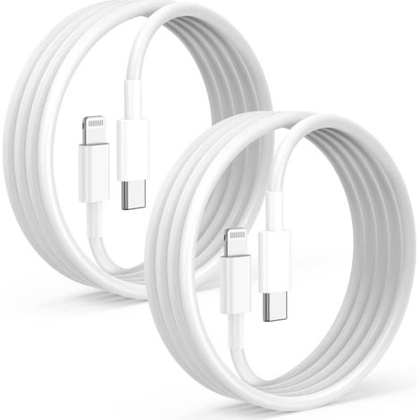 Câble USB-C vers Lightning pour iPhone, lot de 2 câbles de charge rapide Apple de 2 m, câble Type-C vers Lightning de 2 m pour Apple iPhone Pro/Pro Max