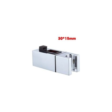 Support de douche mural réglable en acier inoxydable – tige carrée 30 × 15 mm, siège fixe ou élévateur compatible (1/5)