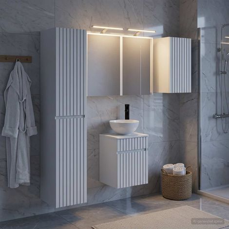 vidaXL Bathroom Cabinet Set 5 pcs White Engineered Wood (1/5)