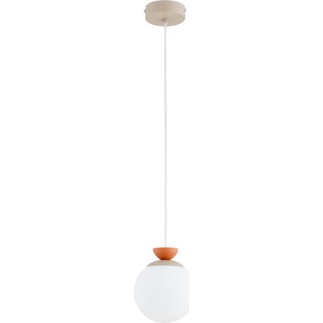 Suspension moderne boule en verre beige et orange 1 lumière E14 10 W HITOMI Alfa