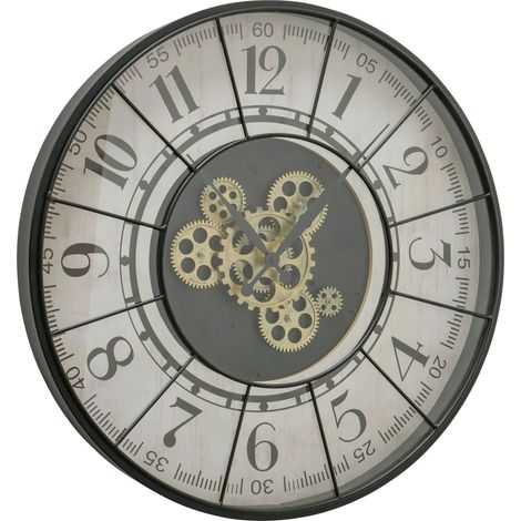 Mömax Wanduhr Metropol II in Grau/Weiß Ø ca. 57cm