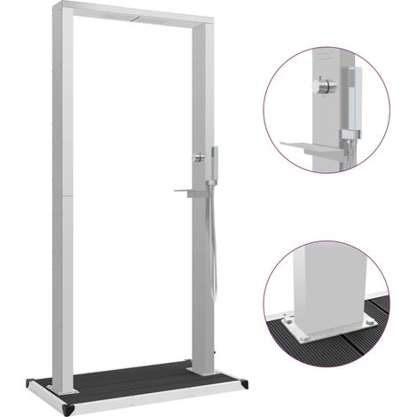 Douche d'extérieur avec receveur WPC Acier inoxydable vidaXL