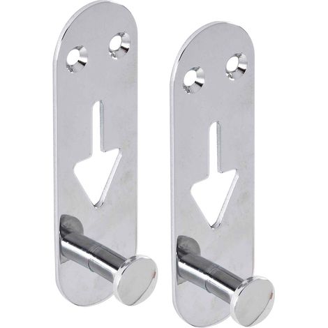 Perchero de pared con ganchos de acero cromado 2 piezas mod. Arrow