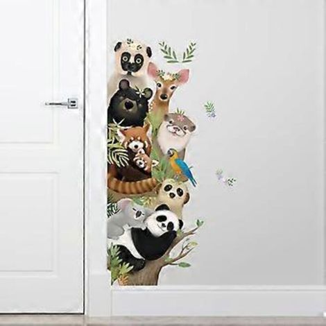 Stickers muraux animaux de la jungle, stickers muraux animaux de la forêt, stickers muraux singe, koala, cerf pour chambre de bébé, chambre d'enfant, décoration murale pour la maison (1/4)