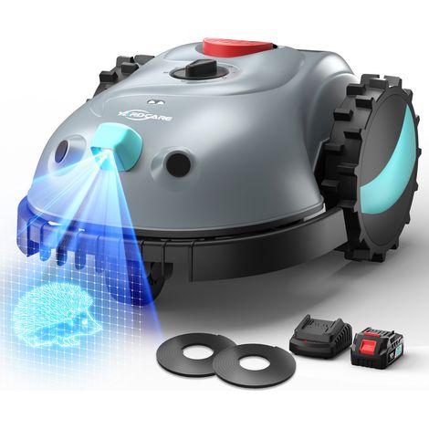 YARDCARE Mähroboter ohne Begrenzungskabel, mit Vision Navigation, 150 Hinderniserkennung, Rasenroboter bis zu 150 m², Rasenmäher Roboter mit Magnetstreifen, Dunkelgrau