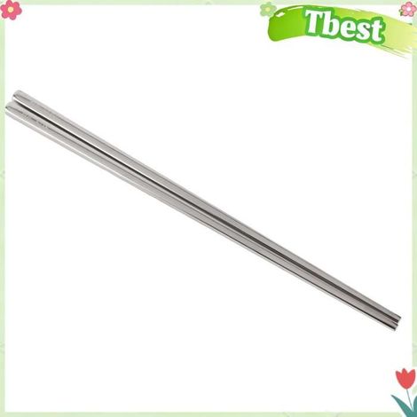 Tbest Baguettes en métal Ensemble de Baguettes en Acier Inoxydable, Pointes Texturées pour une Prise Ferme, articles asiatique (1/5)