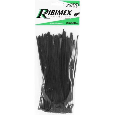 Colliers Électricien Lot de 100 - 2,5 x 160 mm - Noir - Résistants et Pratiques - D-Work