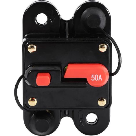 Disjoncteur Réinitialisable - 50 A - Étanche IP67 - 12 V à 24 V - Pour Systèmes Automobiles Bateaux et Énergies Renouvelables (1/5)