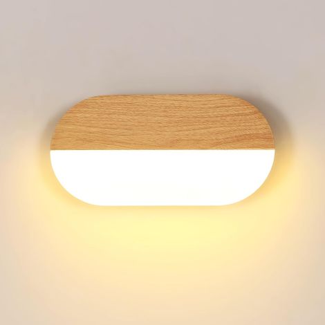COMELY LED-Wandleuchte im Holzdesign, 22 x 11 x 3,5 cm, 7 W, warmweißes Licht (3000 K), 220 V, für Flur, Schlafzimmer, Badezimmer