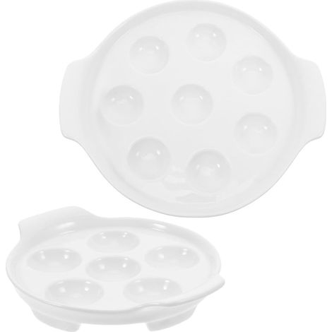 ces Assiette Escargots Porcelaine Blanche avec Support pour (1/5)