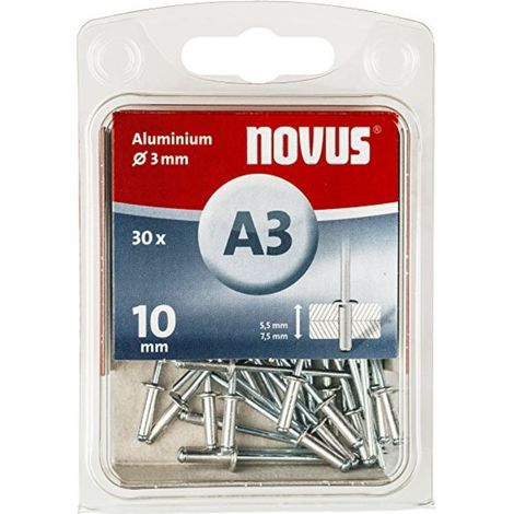 Novus Blindnieten Typ A3/10 Aluminium 30 Stück Blindnieten