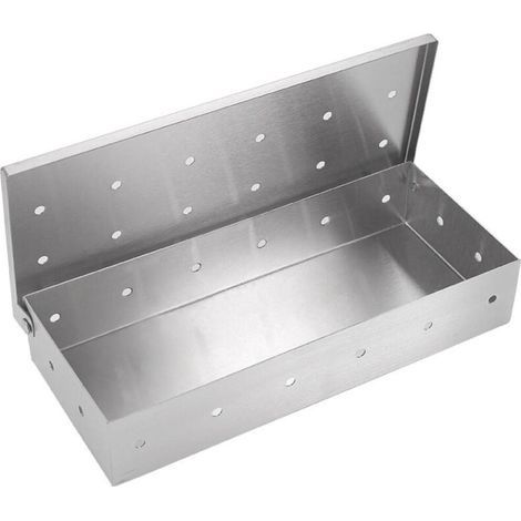 Boîte à fumer, boîte à fumer pour barbecue à gaz, boîte à fumer en acier inoxydable, saveur de fumée de viande, 22 x 9 x 4 cm (1/5)