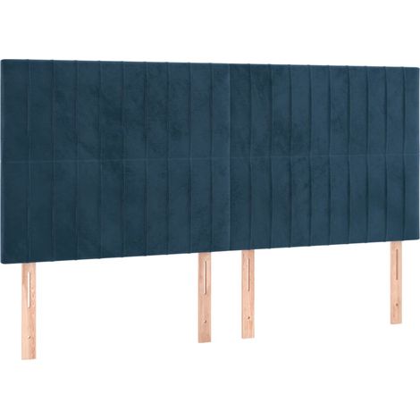 vidaXL Testiera Blu Scuro 180x5x118/128 cm Velluto (1/5)