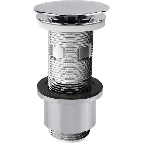 Piletta universale cromata per lavabo o bacinella, valvola digiclica o fissa, h. 100 mm di altezza (1/2)