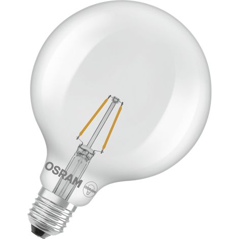 OSRAM Lampe LED  Star Globe G125 25 Filament, 2700 K blanc chaud, 1,8 W, E27, transparente, 250 lm, 15 000 h, pour suspensions, grande boule, décorative